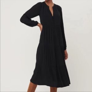 Ann Taylor LOFT Black Tiered midi dress